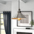 PoKat Industrial Metal Pendant Light, Modern Adjustable Hanging Light Fixtures, Nickel Farmhouse Style Ceiling Lamp for Kitchen Island Dinning Table Hallway Bedroom Indoor Entryway, E26 Base,2 Pack