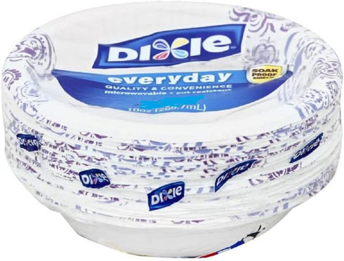 Party Dixie Everyday Disposable Paper Bowls, 10 oz, 42 count