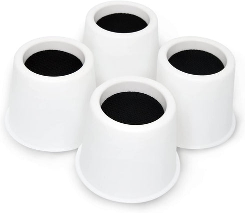 aspeike 4 Inch Round Bed and Furniture Risers, 4 Pieces Plastic Bed Lifts, Lifts Up to 1760 LBs, Durable and Stable, Bed Couch Sofa Chair Desk or Table Risers (White)