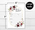50 Elegant Floral Geometric Elegant Frame Invitation Burgundy Marsala Gold (Large Size 5x7) Weddings, Bridal or Baby Shower Invite, Birthday Invitation, Any Occasion (5X7 Large)