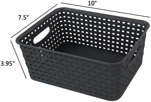 Tstorage Plastic Small Storage Baskets for Kitchen, Bathroom, Office, 6 Packs