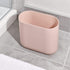 iDesign Cade Oval Slim Trash, Compact Waste Basket Garbage Can for Bathroom, Bedroom, Home Office, Dorm, College, Blush
