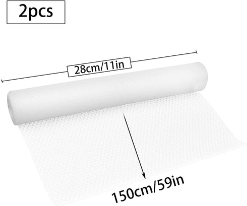 N/A'' 2 Rolls Shelf Liner Non-Adhesive, 11in x 4.5ft Non-Slip Kitchen Stove Cupboards Liner, Waterproof Drawer Closet Wardrobe Liners,Protect Mat for Refrigerator, Pantry, Shoe Rack