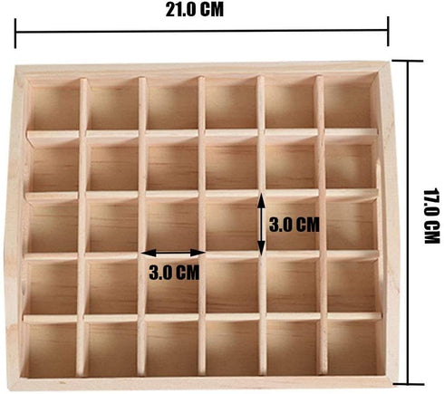 Meao Tray Type Wooden Essential Oil Display Storage Organizer Holder Stand - 30 Slots Natural Hard Pine Wood Rack - Holds up to 30 Aromatherapy Bottles - Ideal Gift Presentation Shelf #7