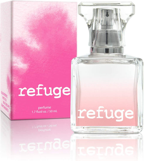 CHARLOTTE RUSSE Refuge Perfume Spray - Fresh Fruity Floral Fragrance for Daytime Wear, Evening Wear and Special Occasions - Raspberry, Peach, Apple, Sandalwood - 1.7 oz / 50 ml