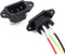 Antrader 2pcs IEC 320 C14 Male 3 Pins Screw Mount Inlet AC Power Plug Adapter Connector Socket AC 250V 10A Black with Wires