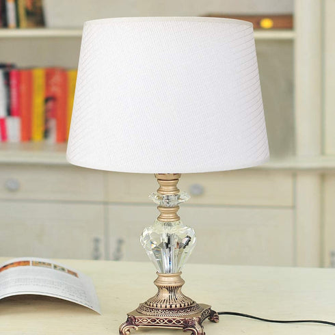 ALUCSET Double Medium Paper Lamp Shades Set of 2, Drum Lampshades for Table Lamp and Floor Light, 10x12x8 inch, Natural Crafted, Spider (paper white, 2 PCS Pack)