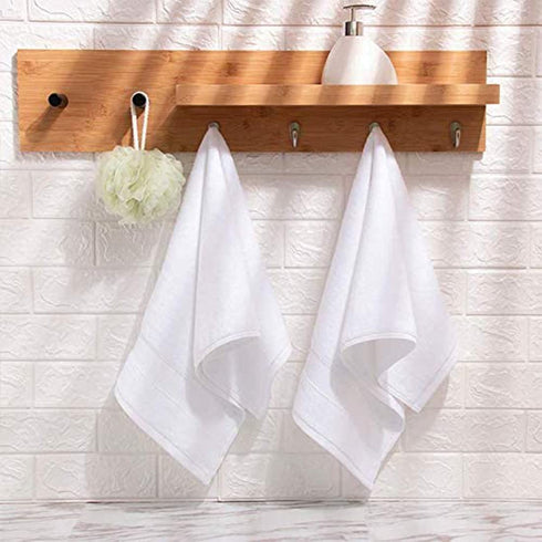 100% Cotton Hand Towels 2 Pack , Salon Thick Bath Hand Towel,Gym Towel 14" x 30", Face Cloth, Soft and Absorbent Washcloths Set for Home Bathroom Hotel (White)€¦