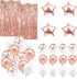 Rose Gold Party Decorations, Rose Gold Foil Fringe Curtain Backdrop, Rose Gold and White Balloons Set for Birthday, Graduation Party Decorations, New Years Eve Party Supplies 2022 Decorations