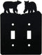 Bear Double Toggle Light Switch Wall Plate(Double Toggle, Black)