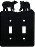 Bear Double Toggle Light Switch Wall Plate(Double Toggle, Black)