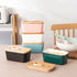 Porcelain Butter Dish with Knife & Wooden Lid, Candiicap Airtight Butter Keeper for Countertop, Large Butter Holder for East West Coast Butter(Matte Black)