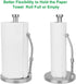 Easy Tear Paper Towel Holder Countertop, Stainless Steel Paper Towel Holder Standing, Weighted Paper Towel Holders Counter with an Adjustable Spring Arm Upright Vertical Paper Towels Organizer