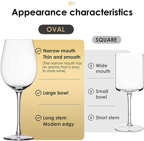 Crystal Wine Glasses - Hand Blown Red or White Wine Glasses -18 Ounce - Set of 2 - Lead-Free Premium Crystal - Long Stem Wine Glasses - Clear