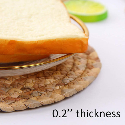 CY SISTERS Woven Placemats Set of 2, Round Placemats for Dining Table, 100% Water Hyacinth, Natural Farmhouse Braided Placemats Wicker Rustic Place Mats, Home, Wedding, Perfect for Indoor Outdoor 14€œ