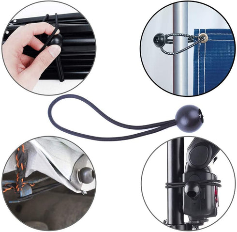 Qtimal 30 Pack Ball Bungee Cords, Includes 6, 9, 11 Inch Heavy Duty Gazebo Tarp Tie Down Cords, High Elastic UV Resistant Bungee Cords with Balls for Shelter, Canopy, Cargo, Screen