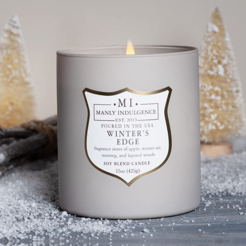 Manly Indulgence Winter's Edge Scented Jar Candle, Medium, Grey