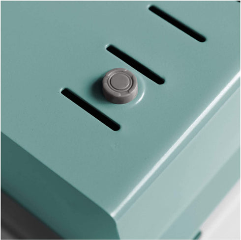 Acrimet Index Business Card Size File Holder Organizer Metal Base Heavy Duty (AZ Index Cards and Divider Included) (Green Color with Clear Crystal Plastic Lid Cover)