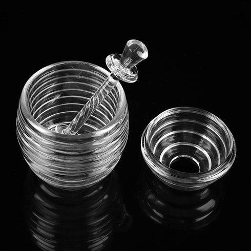 Honey Jar, Honey Jars with Dipper, Glass Made Honey Dipper and Honey Pot for Storing and Dispensing Honey, 265ml