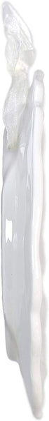 Malden International Designs Glazed Ceramic 50th Anniversary Plate With Gold Accents And Ribbon For Hanging, 9x9, White