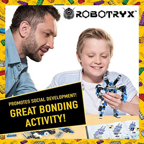 JITTERYGIT Robot Building Toy Gift for Boys, Perfect STEM Gift for Builders Ages 6, 7, 8, 9, and 10 Year Olds, Blue SnabGlider (246 Pcs) Robotryx