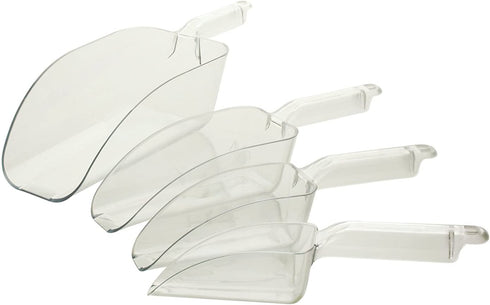(2 Pack) 12-Ounce Clear Polycarbonate Scoop, Heavy-Duty Plastic Ice Scoop, Candy Scoops, Popcorn Scoops, Utility Scoops by Tezzorio