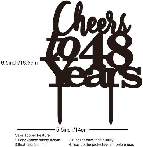 Gold 48th Birthday Decorations Kit, Cheers To 48 Years Banner Balloons 48th Cake Topper Birthday Sash Gold Tinsel Foil Fringe Curtains for 48 Birthday&Anniversary Decorations