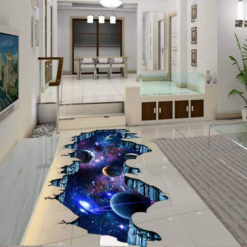 Galaxy Wall Sticker ,Outer Space Removable Floor Decals,Art Magic 3D Milky Way Home Decor Kids Children Bedroom