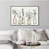 Flower Wall Art Painting Line Wood Texture Botanical Wall Art Canvas Picture Contemporary Botanic in Jar Canvas Artwork for Living Room Bedroom Kitchen Dinning Room Office Home Decor No Frame 24x16in