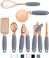 COOK With COLOR 7 Pc Kitchen Gadget Set Copper Coated Stainless Steel Utensils with Soft Touch Grey Handles