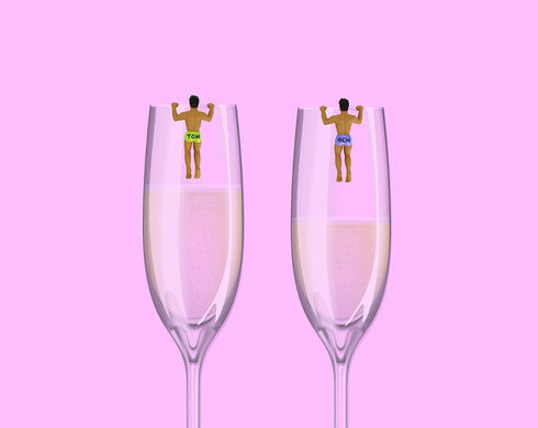 NPW Classic Themed Reuseable Glass Drink Markers, 12