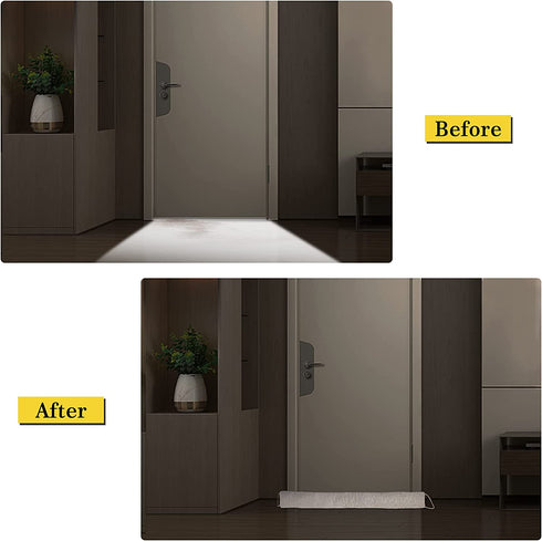 fowong 36 Inch Under Door Noise Stopper, Door Draft Blocker Heavy Duty Seal Guard Door Bottom Weather Stripping Saving Energy (Beige)