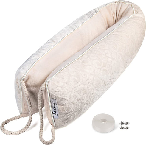 fowong 36 Inch Under Door Noise Stopper, Door Draft Blocker Heavy Duty Seal Guard Door Bottom Weather Stripping Saving Energy (Beige)