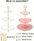 CofeLife 3 Tier Ceramic Cupcake Stand Elegant Cake Stand - Dessert Stand Display - 3 Tier Serving Tray for Tea Party, Wedding and Birthday (Pink Gold)