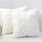 Cozy Bliss Set of 2 Faux Fur Pillow Covers Luxury Super Soft Plush Fleece Throw Pillowcase, Textured Knitted Cushion Cover Decorative Pillowcases for Sofa Couch Bed Chair Car (Cream, 18"x18")