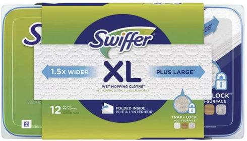 Swiffer 74471 Sweeper X Large Wet Mopp Ing Cloths, Open W Indow Fresh, 12 Folded Sheets, Count