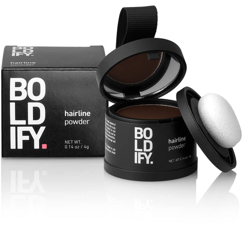 BOLDIFY Root Touch Up Powder (Dark Brown) - Hairline Powder Instantly Conceals Hair Loss, Stain-Proof 48 Hour Formula, Hair Powder for Thinning Hair, Root Cover Up, Hair Toppers for Women & Men