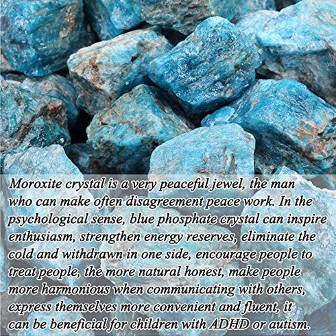 Top Plaza Bulk Moroxite Healing Crystals Rough Stones - Large 1" Natural Raw Stones Crystal for Reiki Healing, Wicca, Witchcraft, Tumbling, Cabbing, Fountain Rocks, Decoration, Polishing 0.5lb