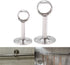 MroMax Wardrobe Pipe Bracket, 0.75Inch Dia, Ceiling Mounted Rail Rod Support Socket Silver Tone 4Pcs