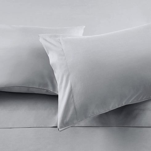 HOMEIDEAS King Size Bed Sheets - 6 Piece Set (Light Grey) - Extra Soft Brushed Microfiber 1800 Bedding Sheets, Deep Pocket, Wrinkle & Fade Free