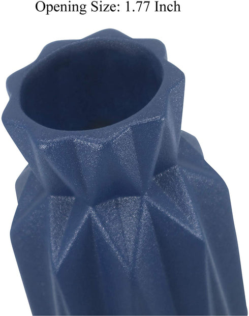 Gemseek 8 Inch Deep Blue Ceramic Flower Vase, Small Table Vase for Living Room Indoor Home Decor, Wedding Centerpieces/Arrangements