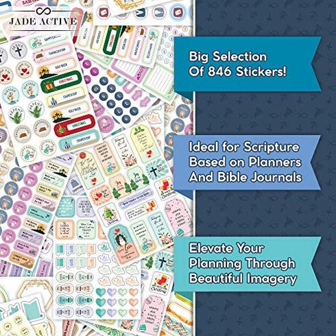 Christian Journaling Stickers, Faith Stickers for Journals and Planners, 840+ PCS Religious Stickers, Bible Journaling Stickers, Inspirational Stickers