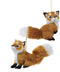 Kurt Adler 4.5-Inch Plush Set of 2 Fox Ornaments, Brown, 2 Piece