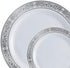 Wedding Venue Shop Plastic Dinner Plates - 10€³ | White/Silver | Pack of 10