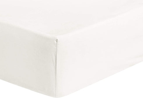 Amazon Basics Ultra-Soft Cotton Fitted Bed Sheet, Breathable, Easy to Wash, Twin XL, White
