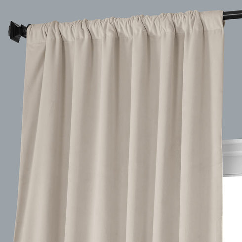 HPD Half Price Drapes VPCH-P Signature Blackout Velvet Curtain (1 Panel), 50 in x 84 in, Neutral Ground