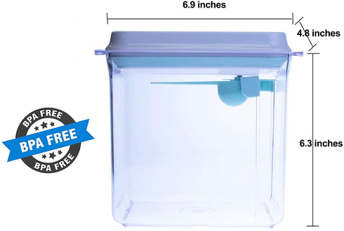Formula Dispenser Container with Scraper Pop Up Food Container Airtight 600g 1700ml - Updated Design, Rectangle