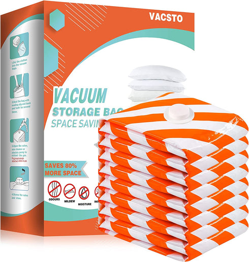 Vacuum Storage Bags 8 Pack Jumbo(39.3"X31.4)Vacuum Sealer bags, Space Saver Bags for Clothes Comforters and Blankets