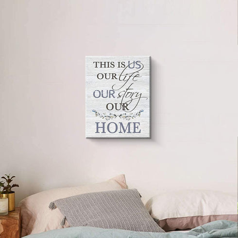 This Is Us Wall Decor, Inspirational Canvas Print Wall Art, Big Size Rustic Signs Home Decoration, 12 x 15 Inch (White)