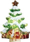 Roman Snow Covered Christmas Tree 5 Inch Acrylic Swivel Plug-in Bubble Night Light